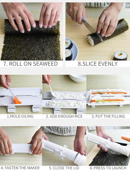 Quick Sushi Maker Roller Rice Mold Vegetable Meat Rolling