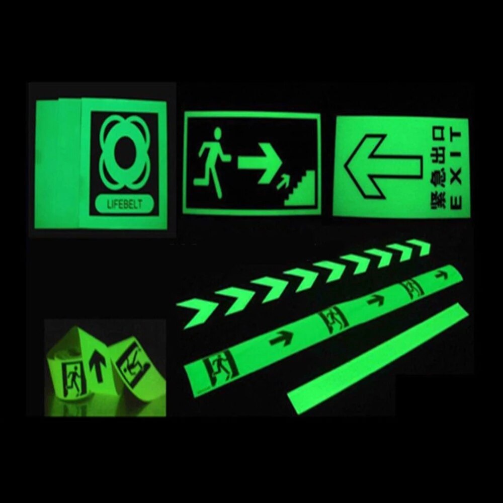 3M Luminous Tape Warning Band Glow In The Dark Wall