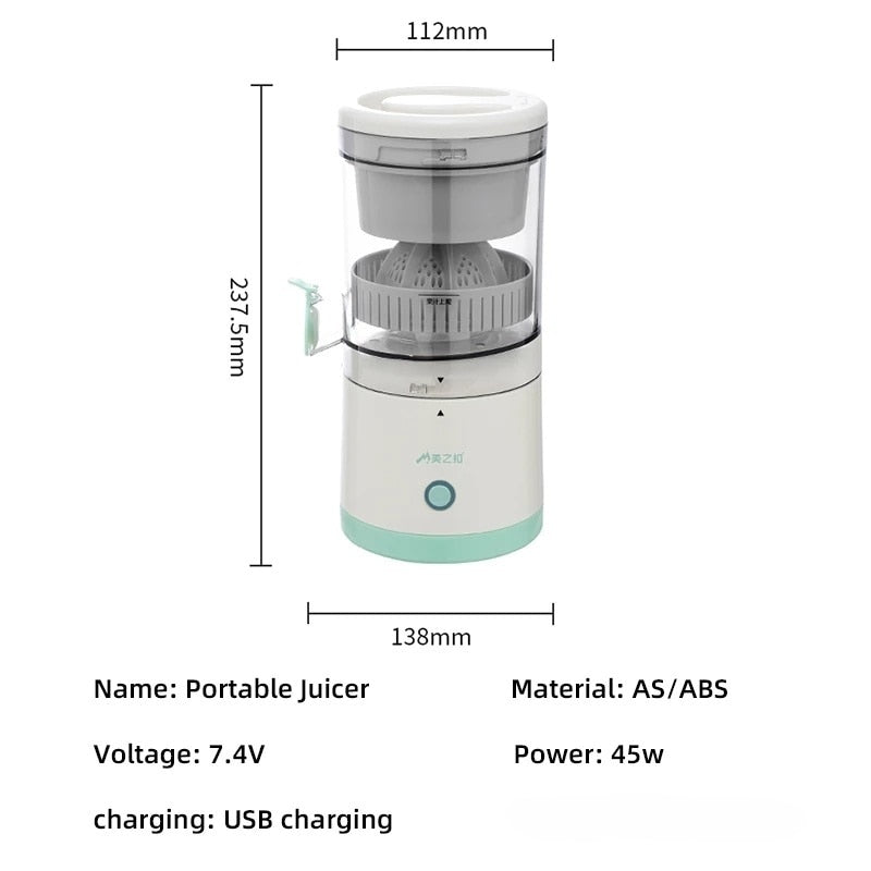 45W Portable USB Orange Juicer Rechargeable