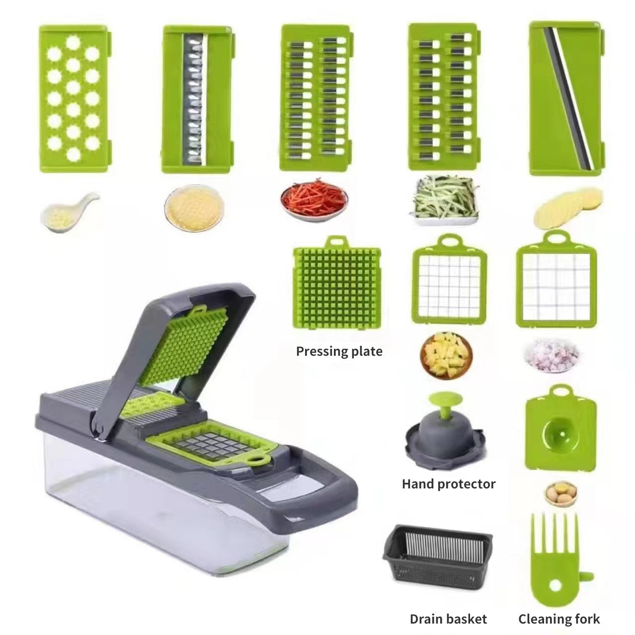 12 in 1 Multifunctional Vegetable Chopper Onion Dicer with Big Container  Fruit Veggie Slicer Potato Carrot Grater Garlic Grinde