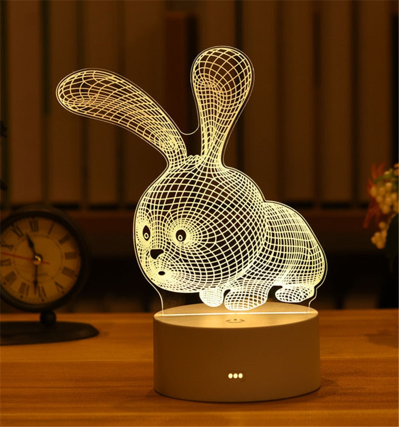 3D Lamp Acrylic USB LED Night Lights Neon Sign Lamp