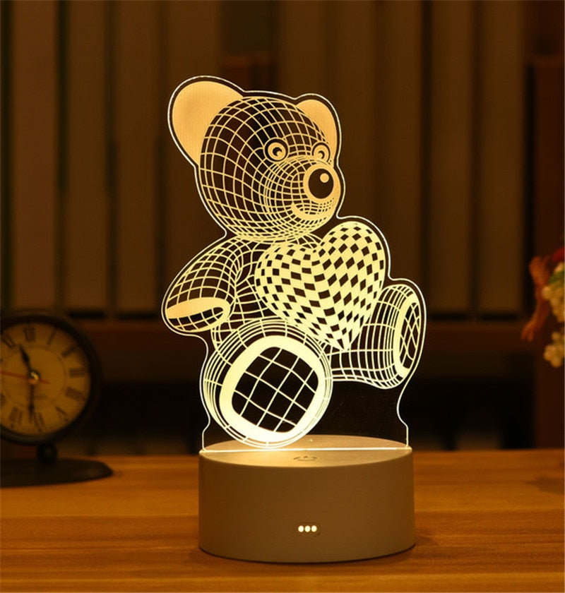 3D Lamp Acrylic USB LED Night Lights Neon Sign Lamp