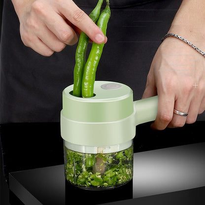 4In1 Electric Vegetable Cutter Set Handheld Wireless